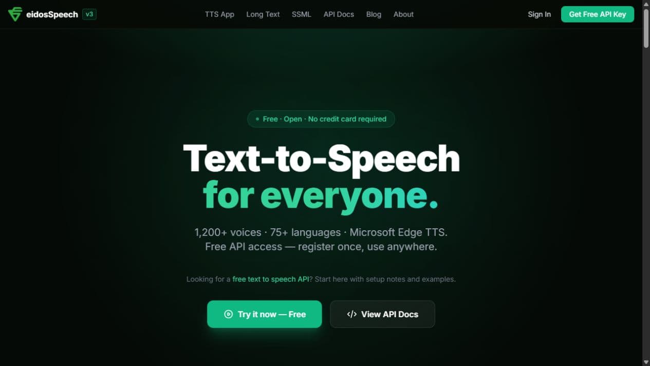 EidosSpeech speech generation workspace